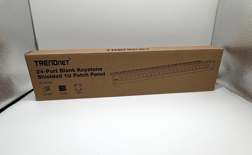 TRENDnet TC-KP24S 24-Port Blank Keystone Shielded 1U Patch Panel 19" Rack